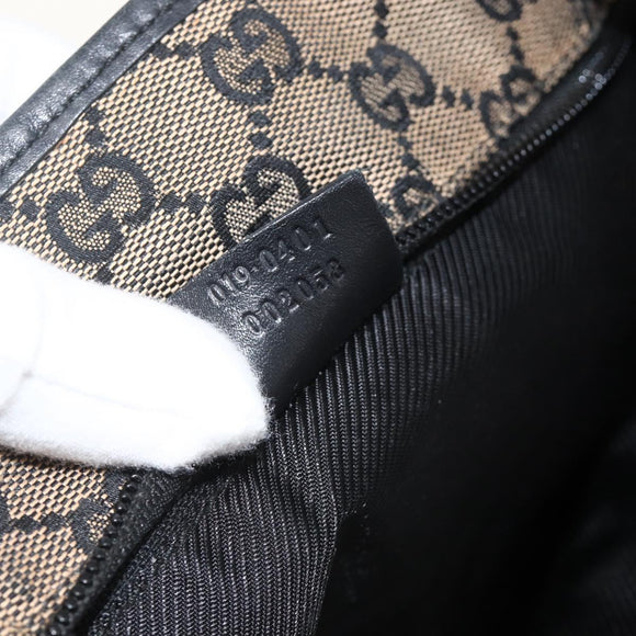 GUCCI GG Canvas Tote Bag Beige Silver 019 0401 Auth 175709