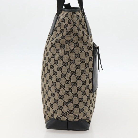 GUCCI GG Canvas Tote Bag Beige Silver 019 0401 Auth 175709