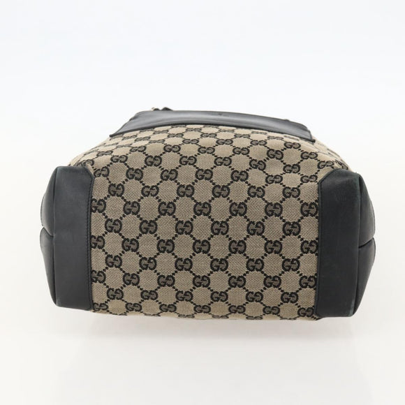 GUCCI GG Canvas Tote Bag Beige Silver 019 0401 Auth 175709