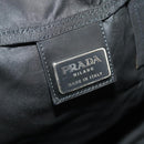 PRADA Boston Bag Nylon Black Silver Auth 175710A-21