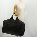 PRADA Boston Bag Nylon Black Silver Auth 175710A-22