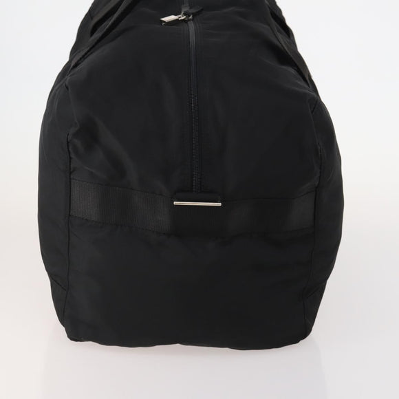 PRADA Boston Bag Nylon Black Silver Auth 175710A