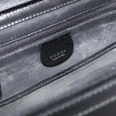 GUCCI Bamboo Vanity Hand Bag Leather 2way Black Silver Auth 175718-21