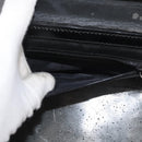 GUCCI Bamboo Vanity Hand Bag Leather 2way Black Silver Auth 175718-11