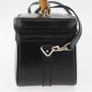 GUCCI Bamboo Vanity Hand Bag Leather 2way Black Silver Auth 175718-4