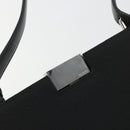 GUCCI Hand Bag Canvas Silver Black Auth 175720-17