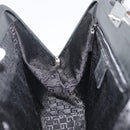GUCCI Hand Bag Canvas Silver Black Auth 175720-20