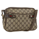 GUCCI GG Supreme Web Sherry Line Shoulder Bag PVC Beige 66 02 049 Auth 175721-1