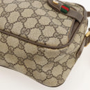 GUCCI GG Supreme Web Sherry Line Shoulder Bag PVC Beige 66 02 049 Auth 175721-15