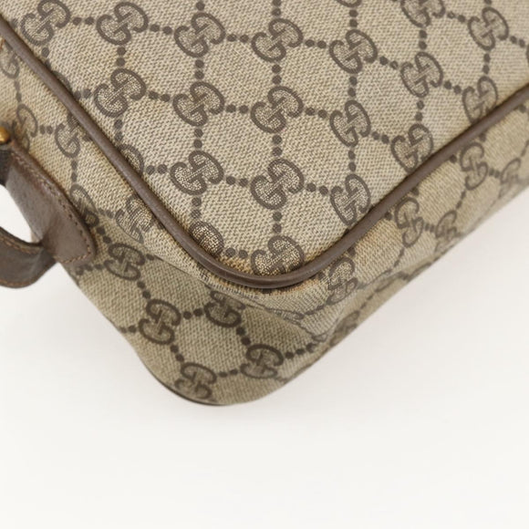 GUCCI GG Supreme Web Sherry Line Shoulder Bag PVC Beige 66 02 049 Auth 175721