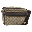 GUCCI GG Supreme Shoulder Bag PVC Beige Silver 114531 Auth 175722-1