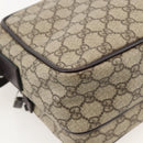 GUCCI GG Supreme Shoulder Bag PVC Beige Silver 114531 Auth 175722-13