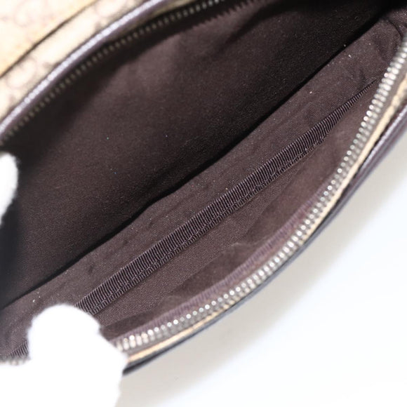 GUCCI GG Supreme Shoulder Bag PVC Beige Silver 114531 Auth 175722
