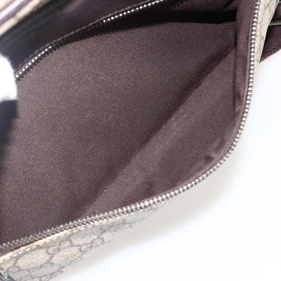 GUCCI GG Supreme Shoulder Bag PVC Beige Silver 114531 Auth 175722