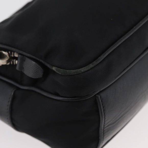 PRADA Shoulder Bag Nylon Black Silver Auth 175723