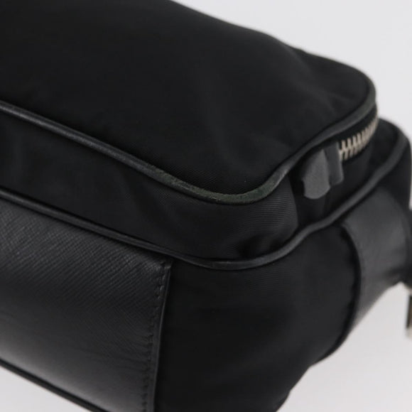 PRADA Shoulder Bag Nylon Black Silver Auth 175723