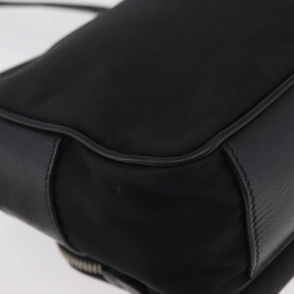 PRADA Shoulder Bag Nylon Black Silver Auth 175723