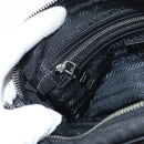 PRADA Shoulder Bag Nylon Black Silver Auth 175723-24