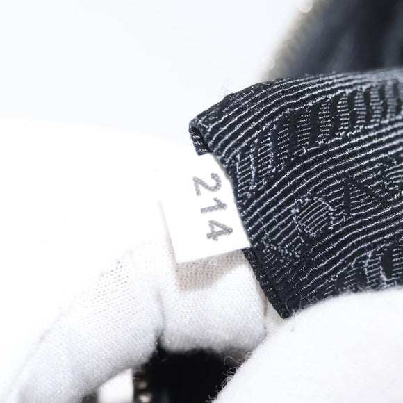 PRADA Shoulder Bag Nylon Black Silver Auth 175723