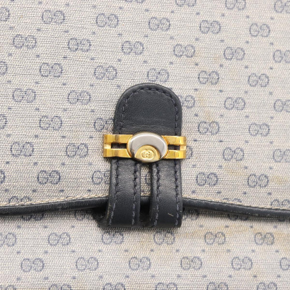 GUCCI Micro GG Supreme Shoulder Bag PVC Navy Gold 001 406 1780 Auth 175726
