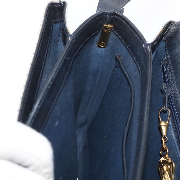 GUCCI Micro GG Supreme Shoulder Bag PVC Navy Gold 001 406 1780 Auth 175726