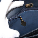 GUCCI Micro GG Supreme Shoulder Bag PVC Navy Gold 001 406 1780 Auth 175726-24