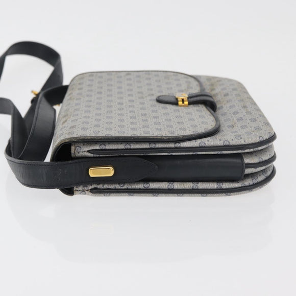 GUCCI Micro GG Supreme Shoulder Bag PVC Navy Gold 001 406 1780 Auth 175726