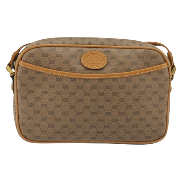 GUCCI Micro GG Supreme Shoulder Bag PVC Beige Gold 007 113 1943 Auth 175727