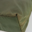 PRADA Handtasche Nylon Khaki Silber Auth 175731-9
