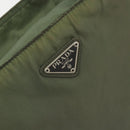 PRADA Handtasche Nylon Khaki Silber Auth 175731-17