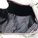 PRADA Handtasche Nylon Khaki Silber Auth 175731-11