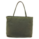 PRADA Handtasche Nylon Khaki Silber Auth 175731-2