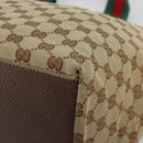 GUCCI GG Canvas Web Sherry Line Tote Bag Beige Red Green 131230 Auth 175733-10