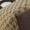 GUCCI GG Canvas Web Sherry Line Tote Bag Beige Red Green 131230 Auth 175733-11
