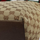 GUCCI GG Canvas Web Sherry Line Tote Bag Beige Red Green 131230 Auth 175733-12