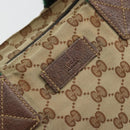 GUCCI GG Canvas Web Sherry Line Tote Bag Beige Red Green 131230 Auth 175733-14