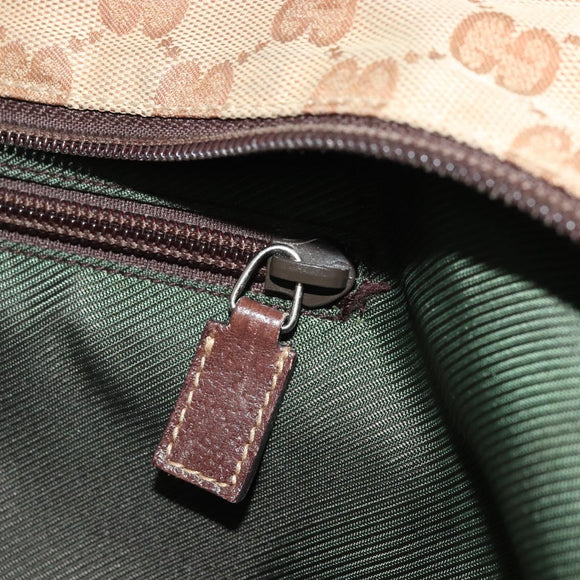 GUCCI GG Canvas Web Sherry Line Tote Bag Beige Red Green 131230 Auth 175733