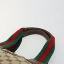 GUCCI GG Canvas Web Sherry Line Tote Bag Beige Red Green 131230 Auth 175733-8
