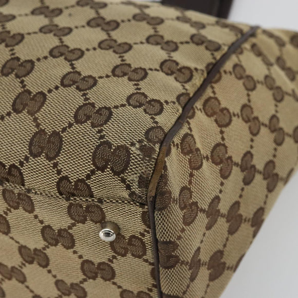 GUCCI GG Canvas Web Sherry Line Hand Bag Beige Red Green 145810 Auth 175735