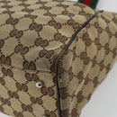 GUCCI GG Canvas Web Sherry Line Hand Bag Beige Red Green 145810 Auth 175735-15