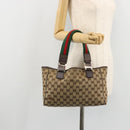 GUCCI GG Canvas Web Sherry Line Hand Bag Beige Red Green 145810 Auth 175735-23