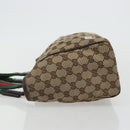 GUCCI GG Canvas Web Sherry Line Hand Bag Beige Red Green 145810 Auth 175735-4