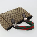GUCCI GG Canvas Web Sherry Line Hand Bag Beige Red Green 145810 Auth 175735-6