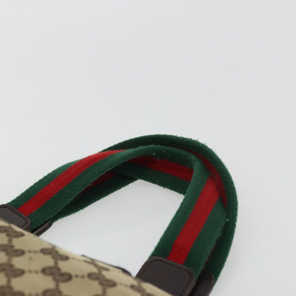 GUCCI GG Canvas Web Sherry Line Hand Bag Beige Red Green 145810 Auth 175735