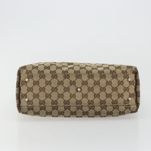 GUCCI GG Canvas Web Sherry Line Hand Bag Beige Red Green 145810 Auth 175735
