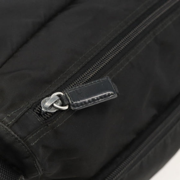 PRADA Shoulder Bag Nylon Black Silver Auth 175736