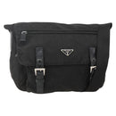 PRADA Shoulder Bag Nylon Black Silver Auth 175736-1