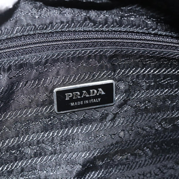 PRADA Shoulder Bag Nylon Black Silver Auth 175736