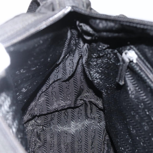 PRADA Shoulder Bag Nylon Black Silver Auth 175736