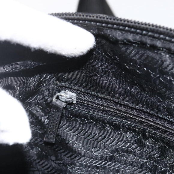 PRADA Shoulder Bag Nylon Black Silver Auth 175736